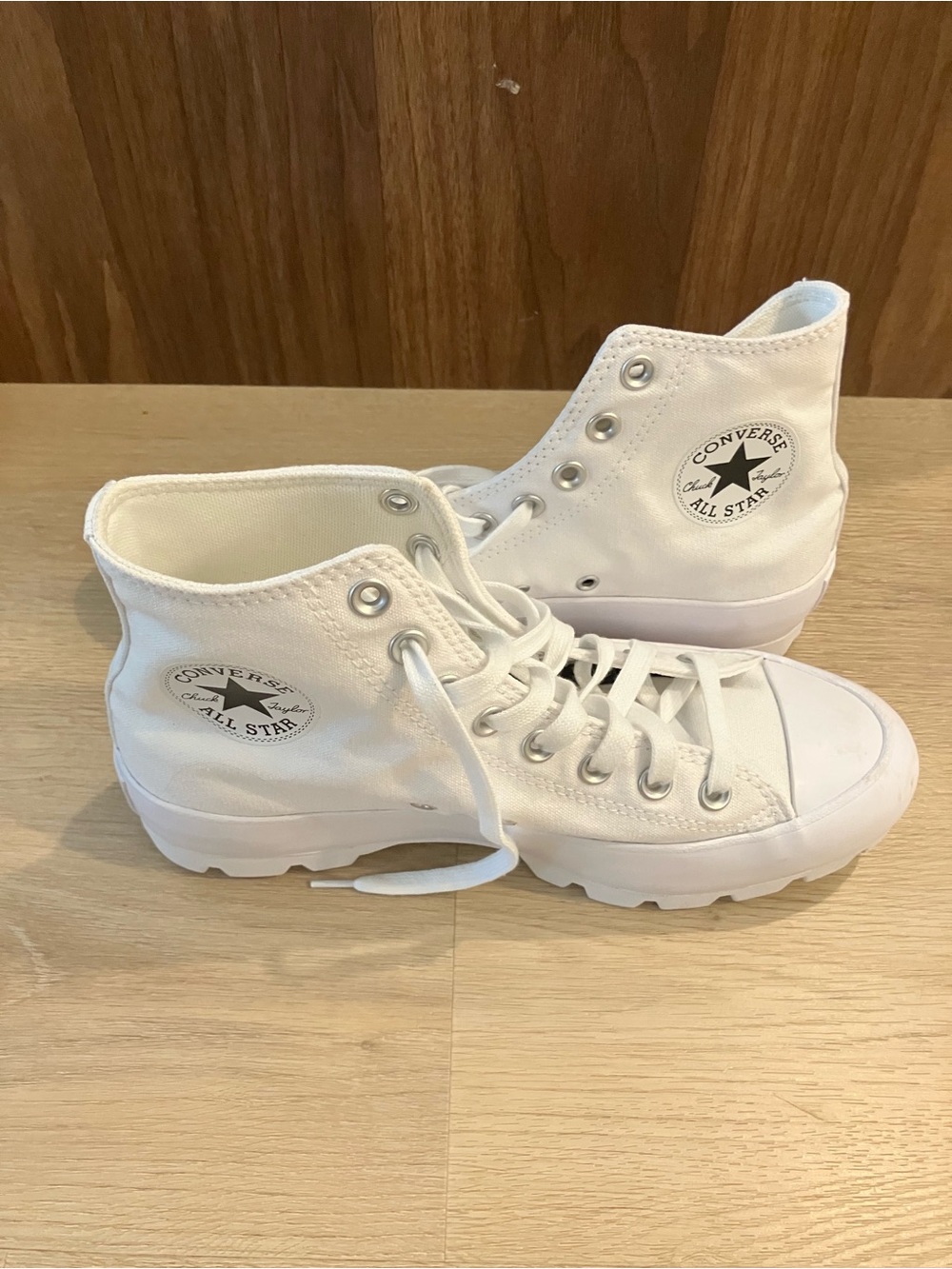 Converse Women’s Chuck Taylor White All Star Lugged High-Top Sneakers - Picture 1 of 5
